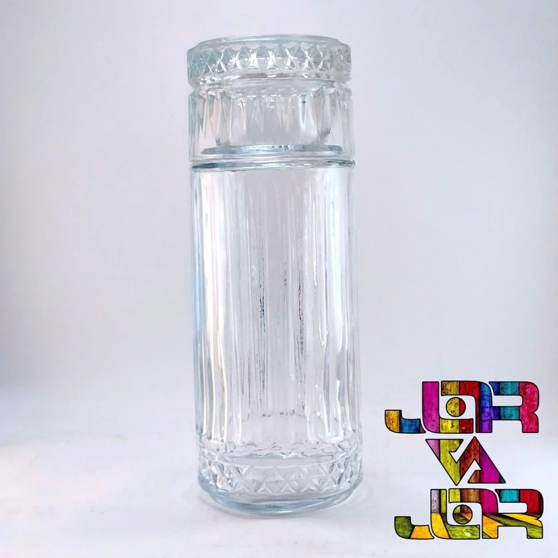 بطری لیوان دار ، پارچ شب ، لوکس ، گیلاس خوری 800 سی سی بلور شفاف ( کادویی )