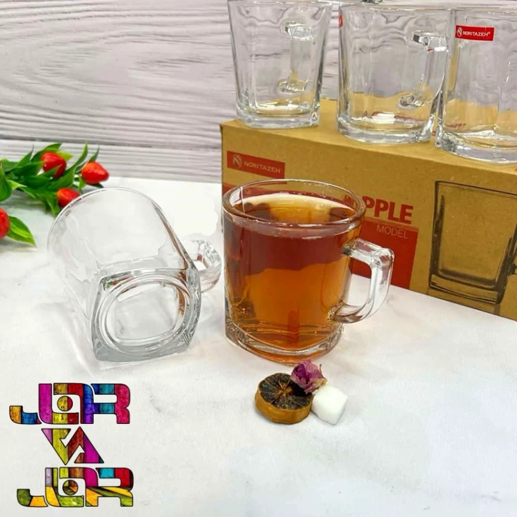 لیوان دسته دار کار اپل کادویی ارسال رایگان 6 عددی