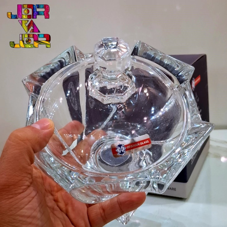 شکلات خوری مدل اسکوئر بلور اصفهان سایز بزرگ و شفاف (2تکه)