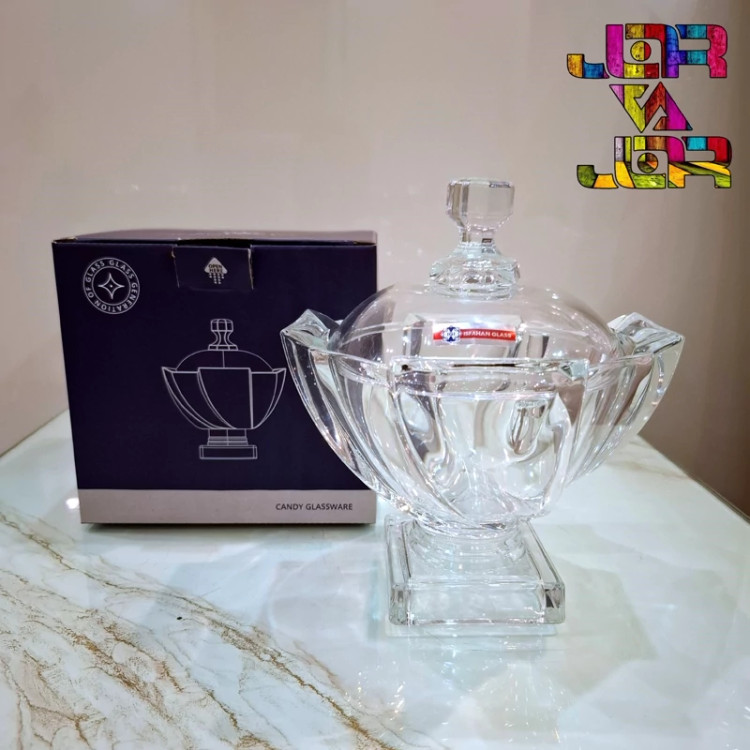 شکلات خوری مدل اسکوئر بلور اصفهان سایز بزرگ و شفاف (2تکه)