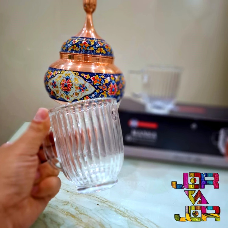 لیوان دسته دار مانسا شیاردار 6 عددی کادویی ارسال رایگان