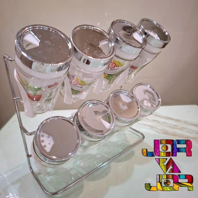 ست ادویه پاش 8 پارچه رومیزی پرنس درب کروم ارسال رایگان با درب 3 حالته و روان