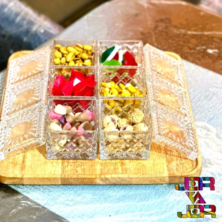 تنقلات خوری دو مدل خشتی و الیسیا یک عددی قندان شکلات خوری خرما خوری کادویی