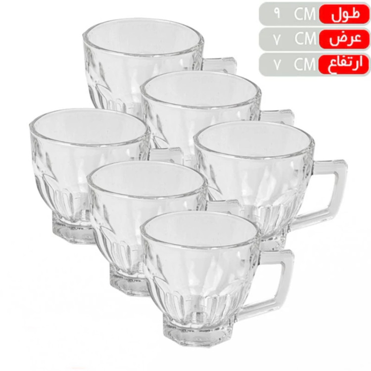 فنجان چای شفاف 6 عددی ضد شوک، کادویی 100 سی سی
