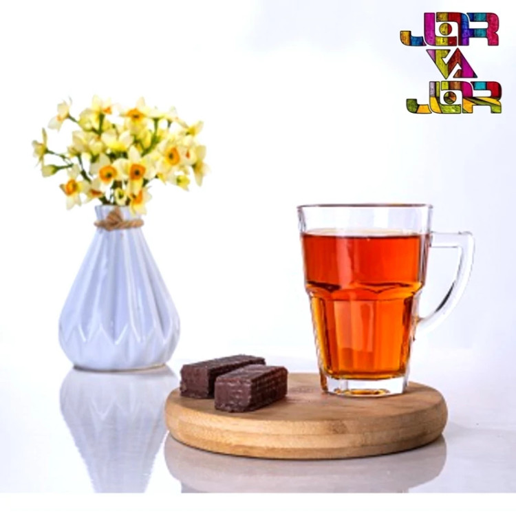 لیوان دسته دار کیوتو کاوه سفید شفاف ساچی 6 عددی کادویی