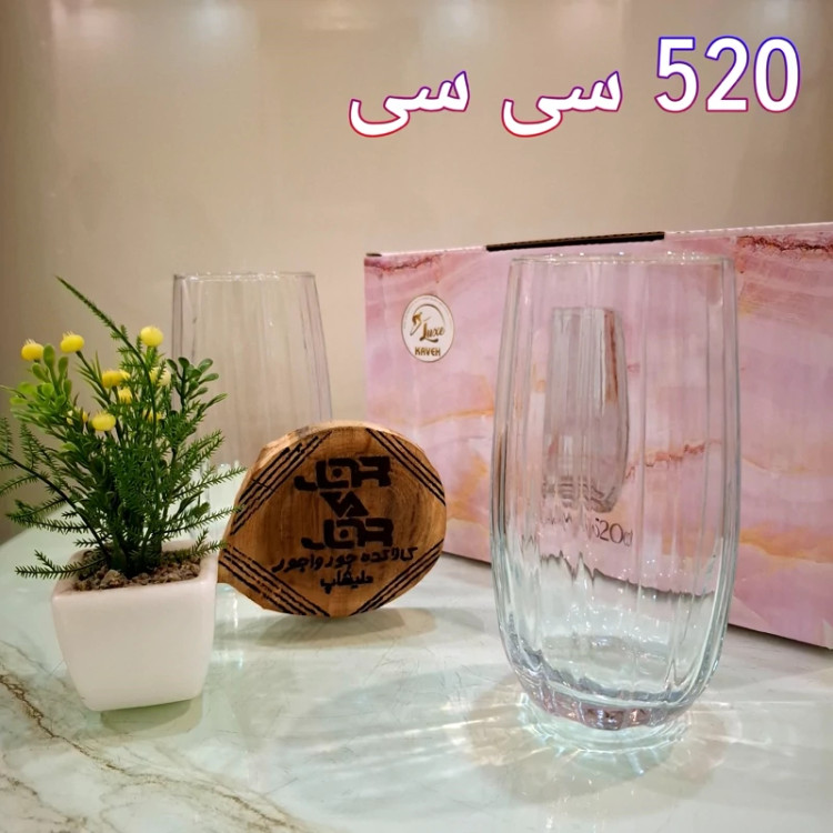 لیوان لوکس سیلوان خوش فرم 6 عددی ساچی سفید و شفاف پنجره
