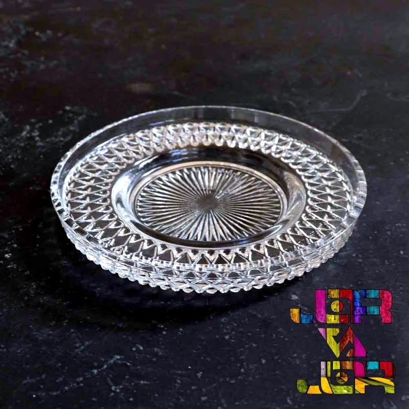 نعلبکی دریم بلور کاوه ارسال رایگان شیک و خوش تراش سفید شفاف 6 عددی کادویی