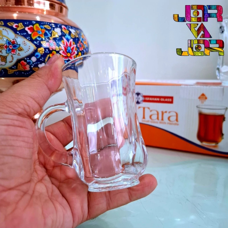 استکان کمر باریک دسته دار مدل تارا ارسال رایگان