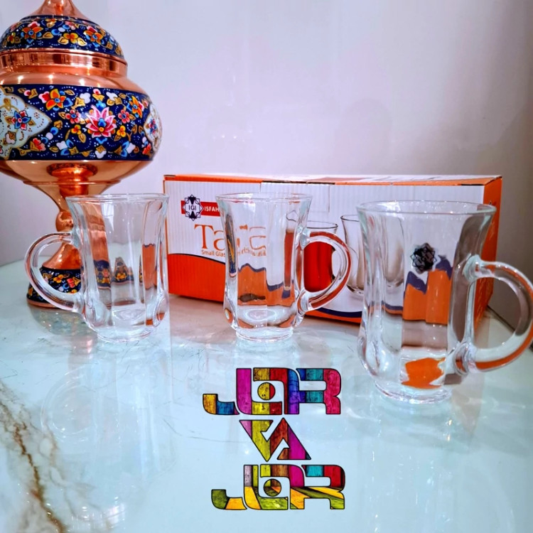 استکان کمر باریک دسته دار مدل تارا ارسال رایگان