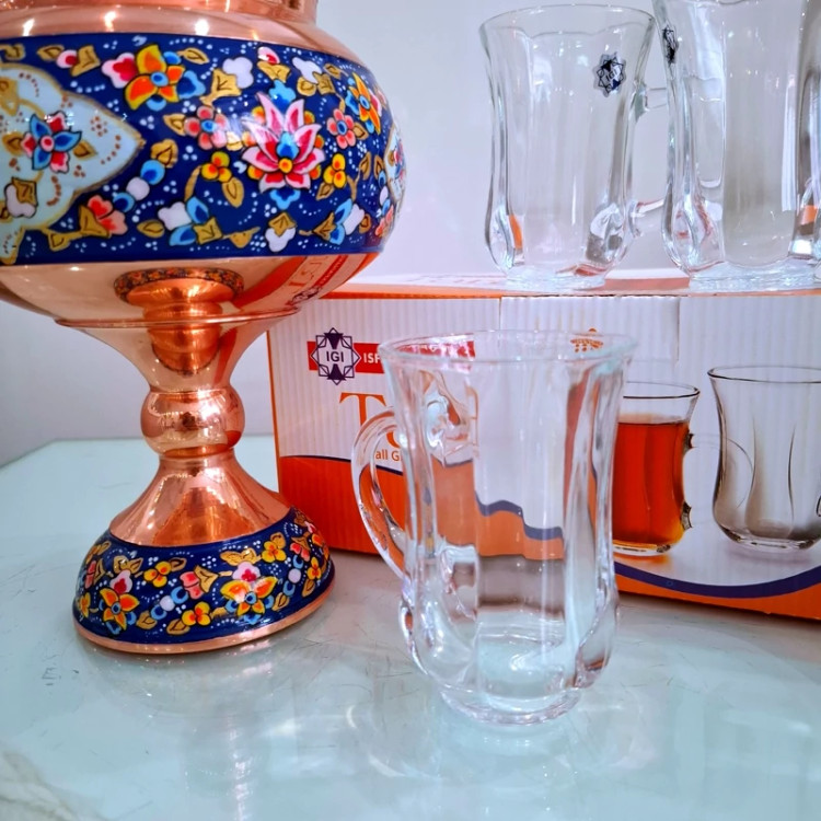 استکان کمر باریک دسته دار مدل تارا ارسال رایگان