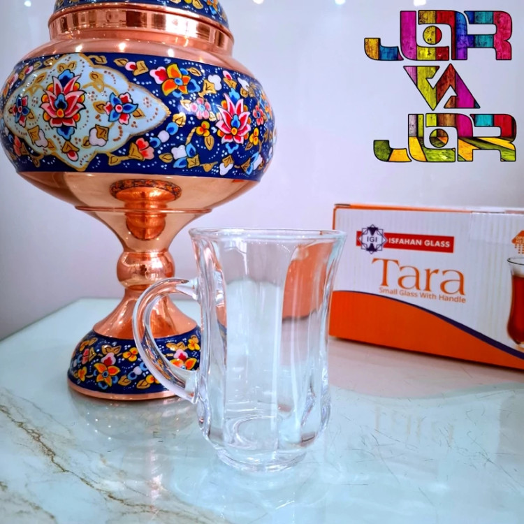 استکان کمر باریک دسته دار مدل تارا ارسال رایگان