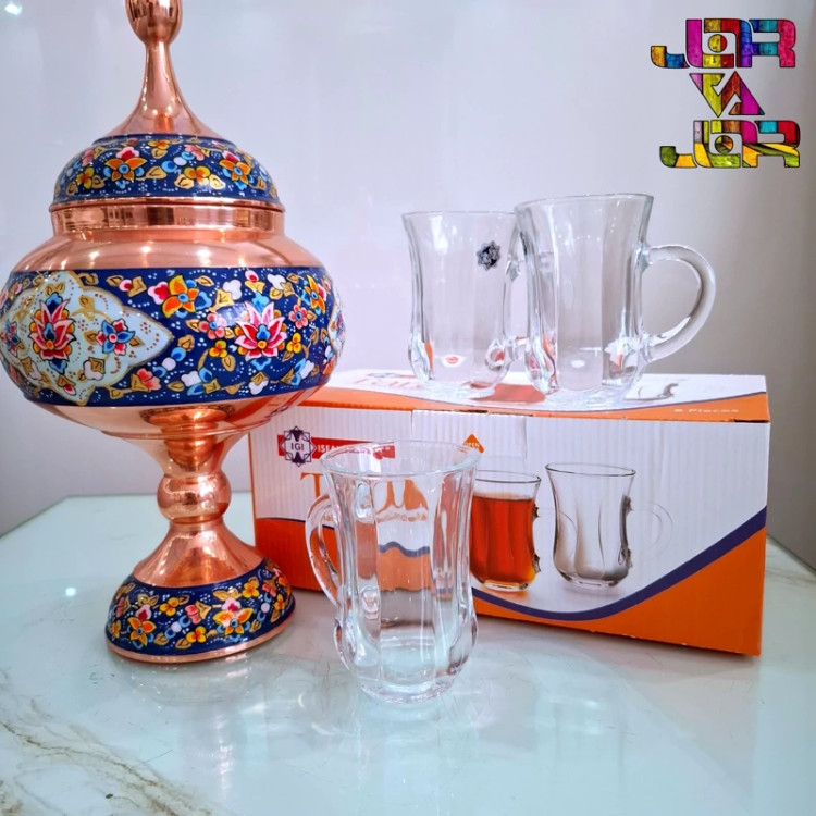 استکان کمر باریک دسته دار مدل تارا ارسال رایگان