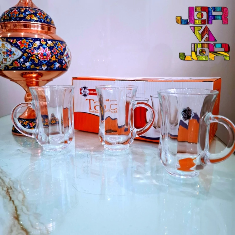 استکان کمر باریک دسته دار مدل تارا ارسال رایگان