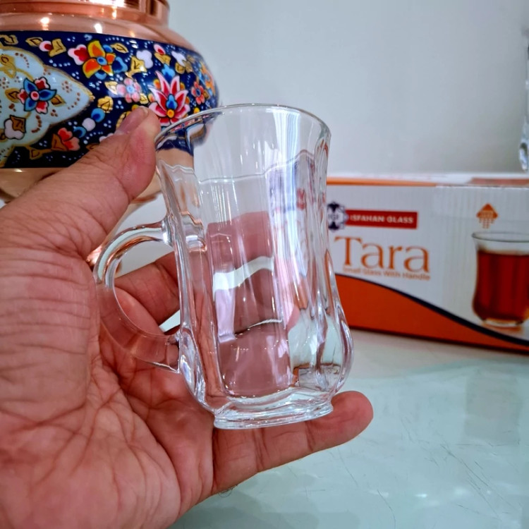 استکان کمر باریک دسته دار مدل تارا ارسال رایگان