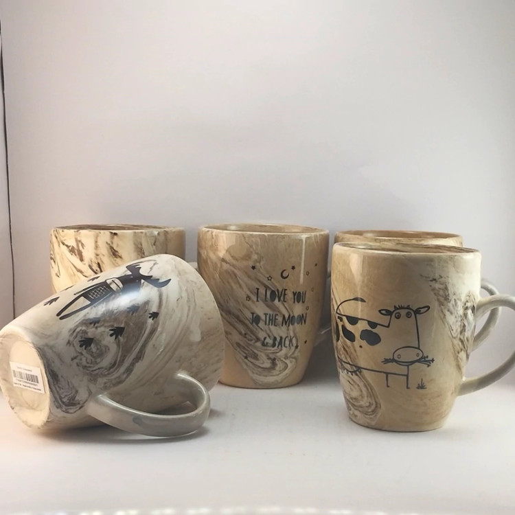 ماگ طرح ماربل حیوانات جنگلی اندازه متوسط با رنگ ثابت با ضمانت 2 هفته ای