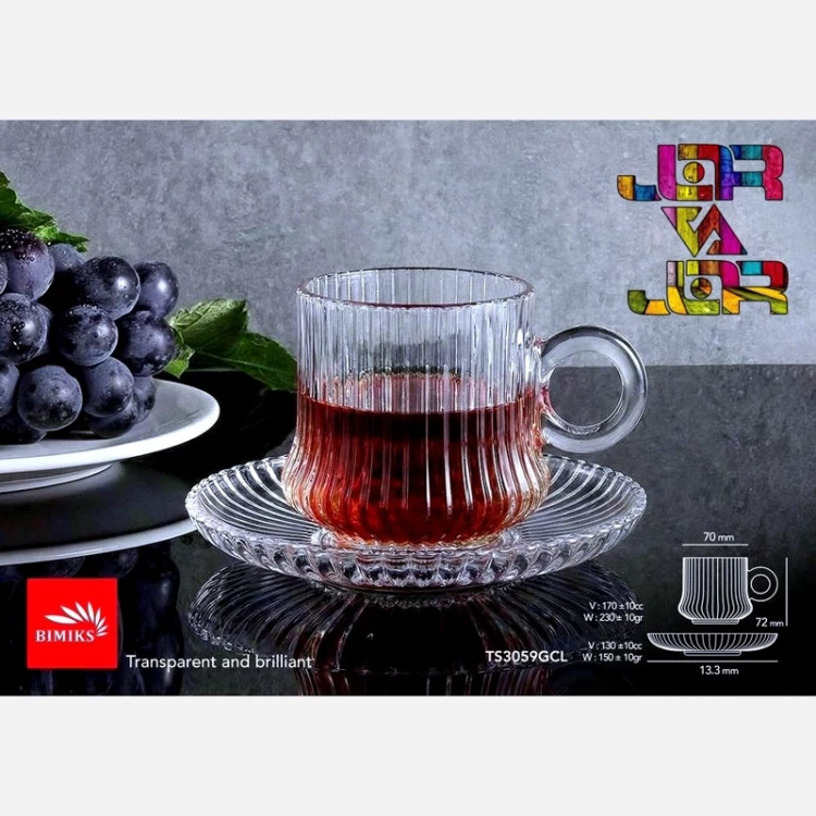 فنجان پریمو بیمیکس سفید شفاف 6 عددی
