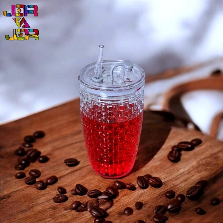 لیوان اسموتی حصیری با نی ارسال رایگان ماگ نی دار یک عددی