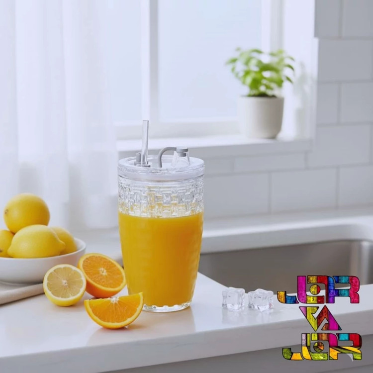 لیوان اسموتی حصیری با نی ارسال رایگان ماگ نی دار یک عددی