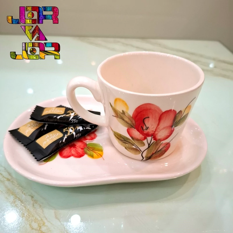 فنجان با زیره ماگ و کیک خوری قهوه خوری متنوع یک عددی