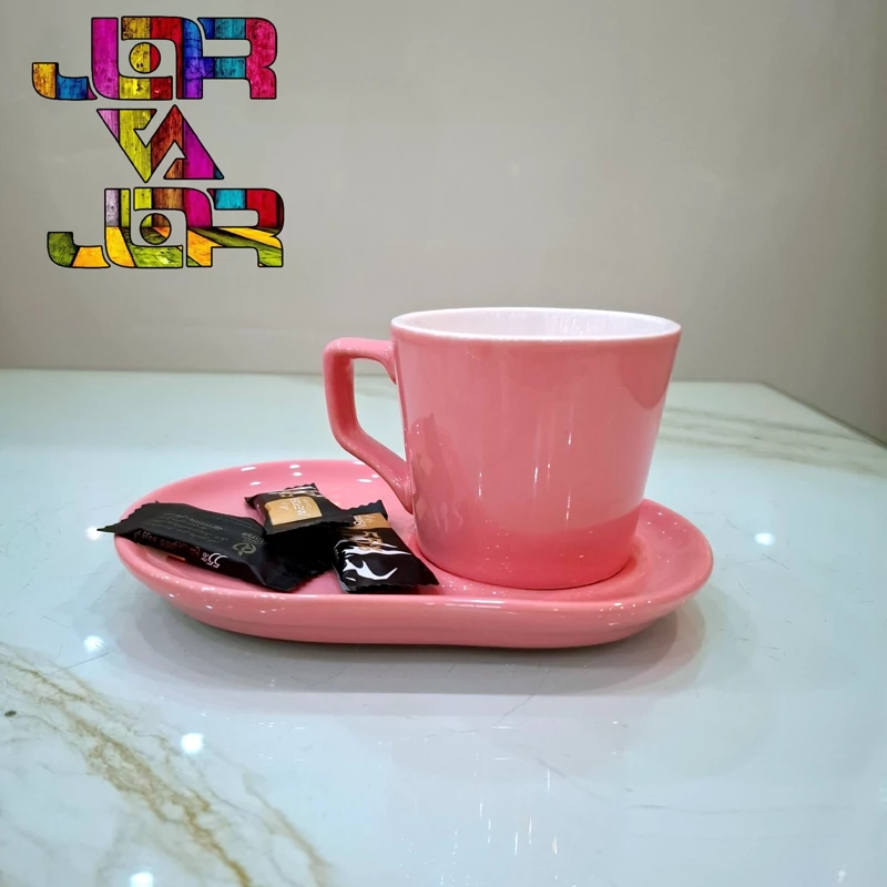 فنجان با زیره ماگ و کیک خوری قهوه خوری متنوع یک عددی