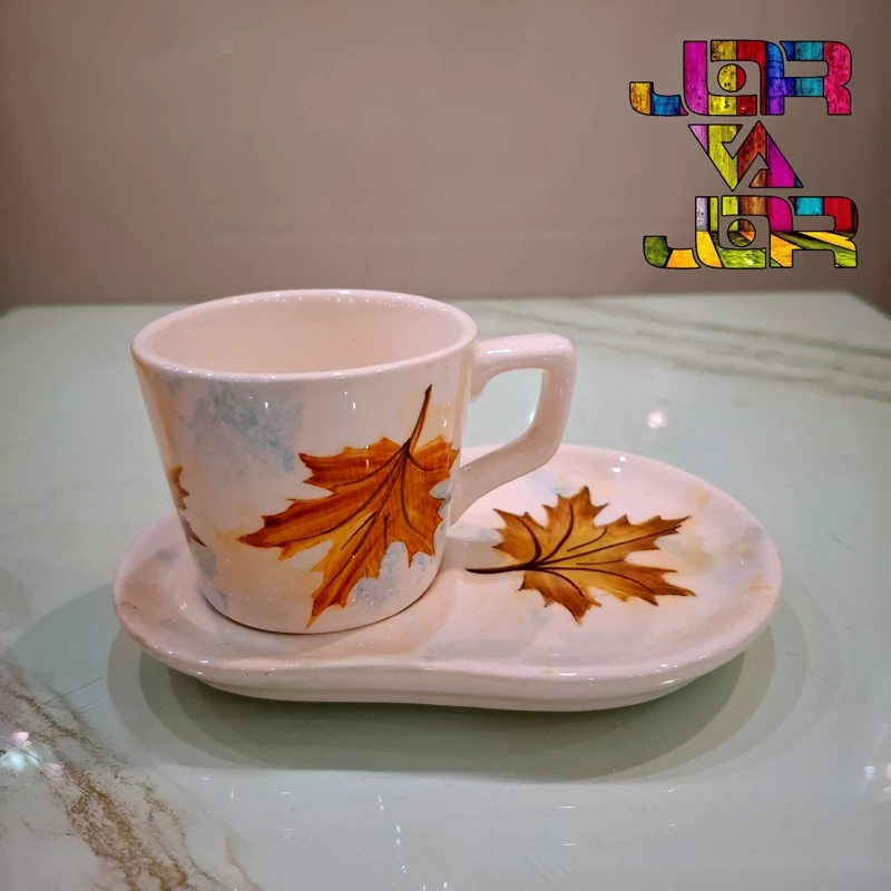فنجان با زیره ماگ و کیک خوری قهوه خوری متنوع یک عددی