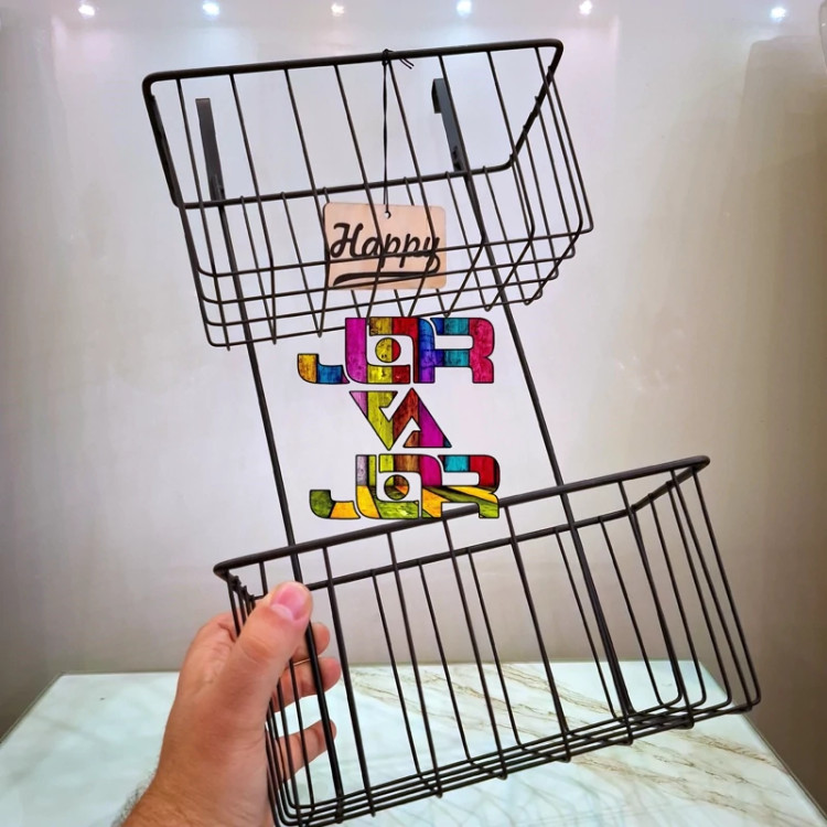 آویز کابینتی دو طبقه فلزی نظم دهنده کابینتی یک عددی