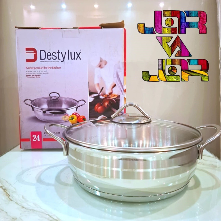 تابه استیل سایز 24 کف چدن برند دستی لوکس ارسال رایگان