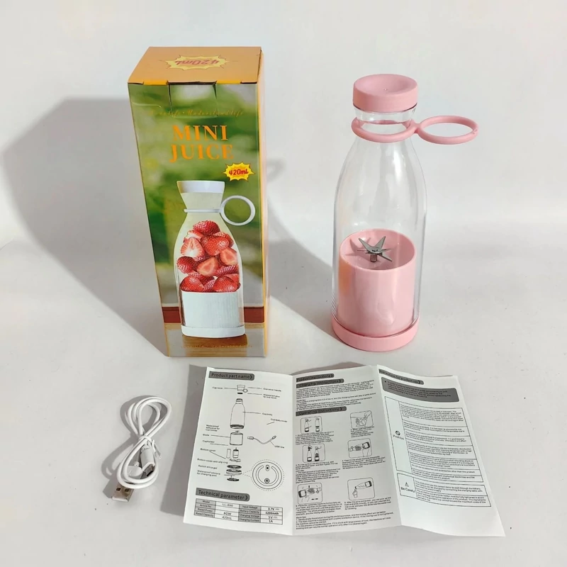 شیکر و مخلوط کن شارژی MINI JUICE ظرفیت 420 میلی شیکر شارژی شیکر باشگاه بطری شیکر بدنسازی شارژی