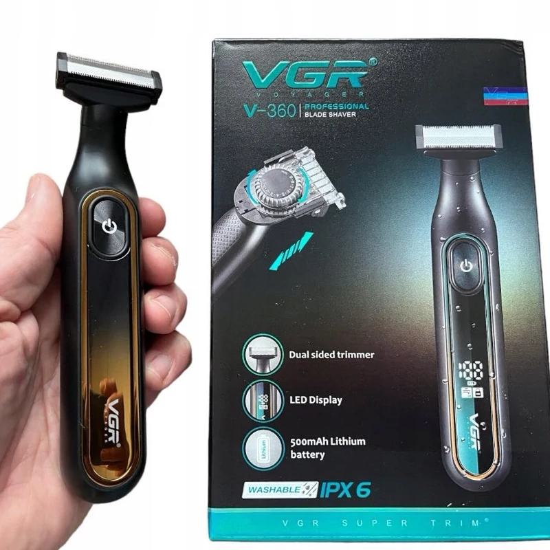 ژیلت شارژی ماشین اصلاح موی صورت و بدن وی جی ار مدل V-360 اصلاح موهای زائد اصلی اصلاح صورت مسافرتی