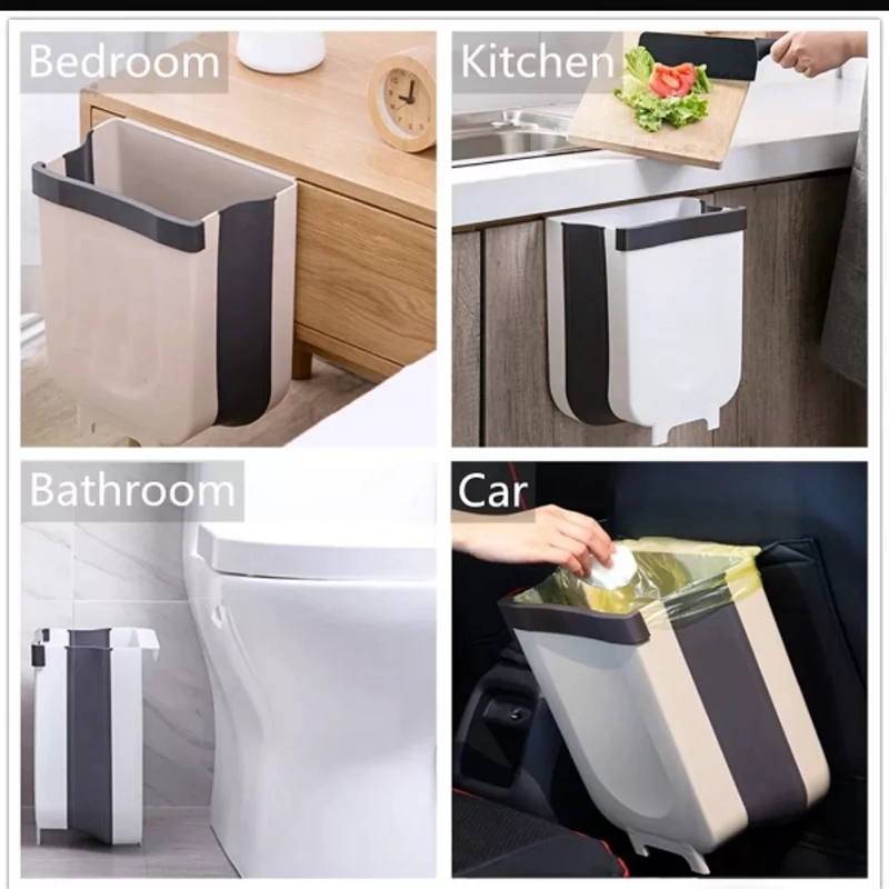 سطل زباله تاشو سیلیکونی کابینت نظم دهنده سطل زباله مسافرتی سطل زباله تاشو خودرو