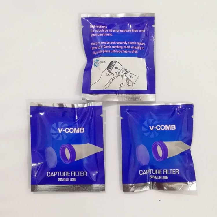 یدکی 3 عدد فیلتر شپش گیر وی کامب اصلی سه عدد فیلتر دستگاه ضد شپش V COMB