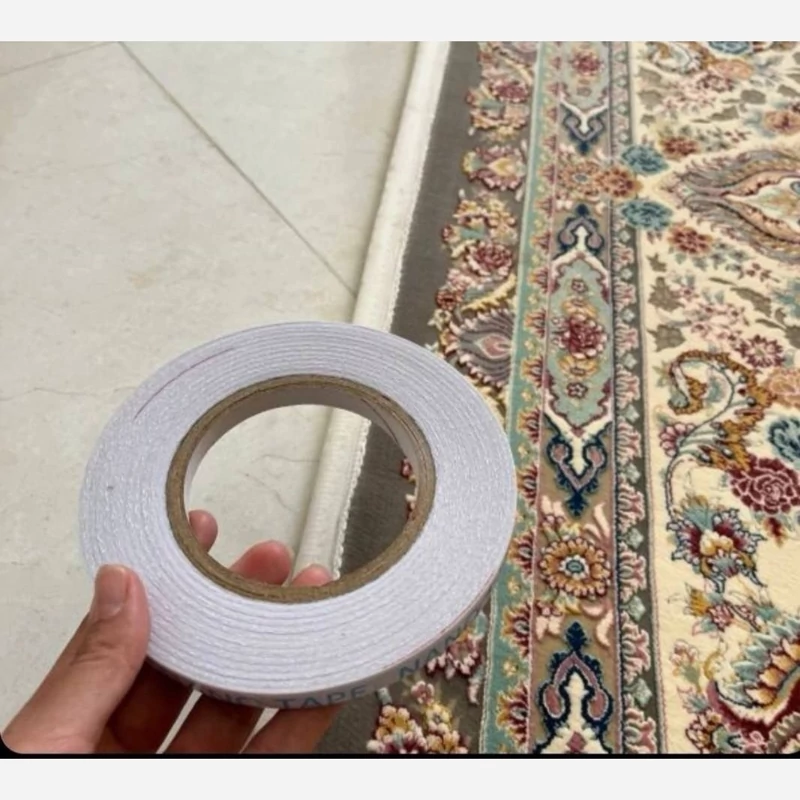 چسب یدک محافظ ریشه فرش سفید طول 25مترعرض1 سانت(طول2500cm) چسب دو طرفه محافظ ریشه