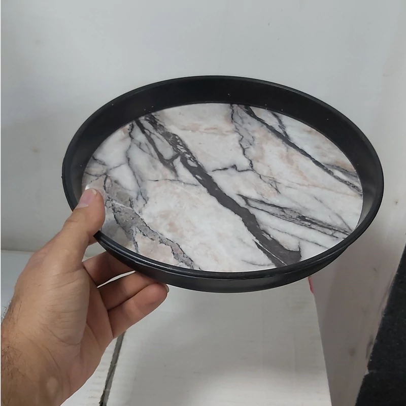 سینی گرد طرح سنگ کوچک