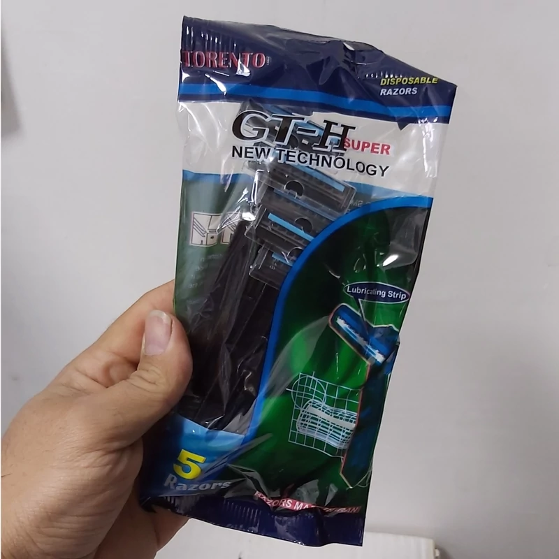 خودتراش ژیلت 2تیغ صابوندار 5عددیGT-H(ژیلت 2 لبه بسته5تایی)