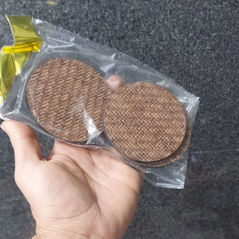 زیر لیوانی6 عددی طرح دار ضخامت 6 میلیمتر (طرح بیسکویتی و طرح خاتم)