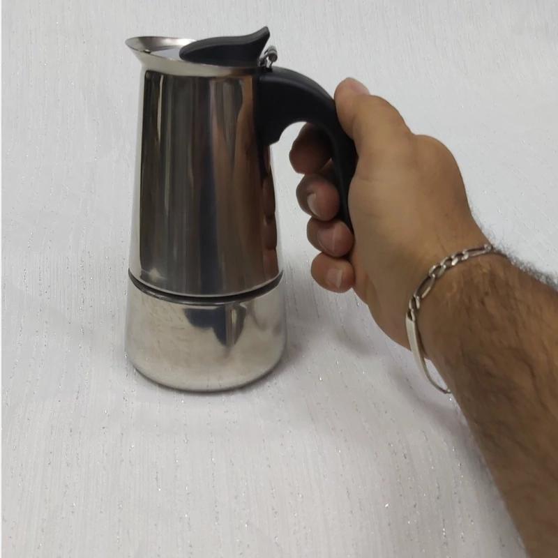 موکاپات 4 کاپ استیل اسپرسو ساز روگازی(قهوه جوش دستی)اسپرسو میکرEspresso maker موکاپات 4نفره