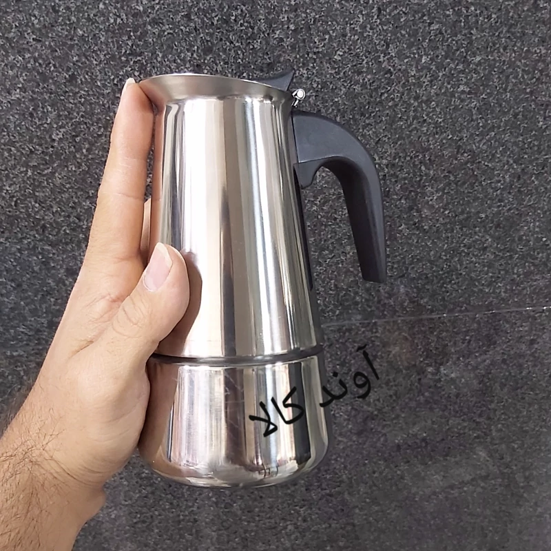 موکاپات 4 کاپ استیل اسپرسو ساز روگازی(قهوه جوش دستی)اسپرسو میکرEspresso maker موکاپات 4نفره