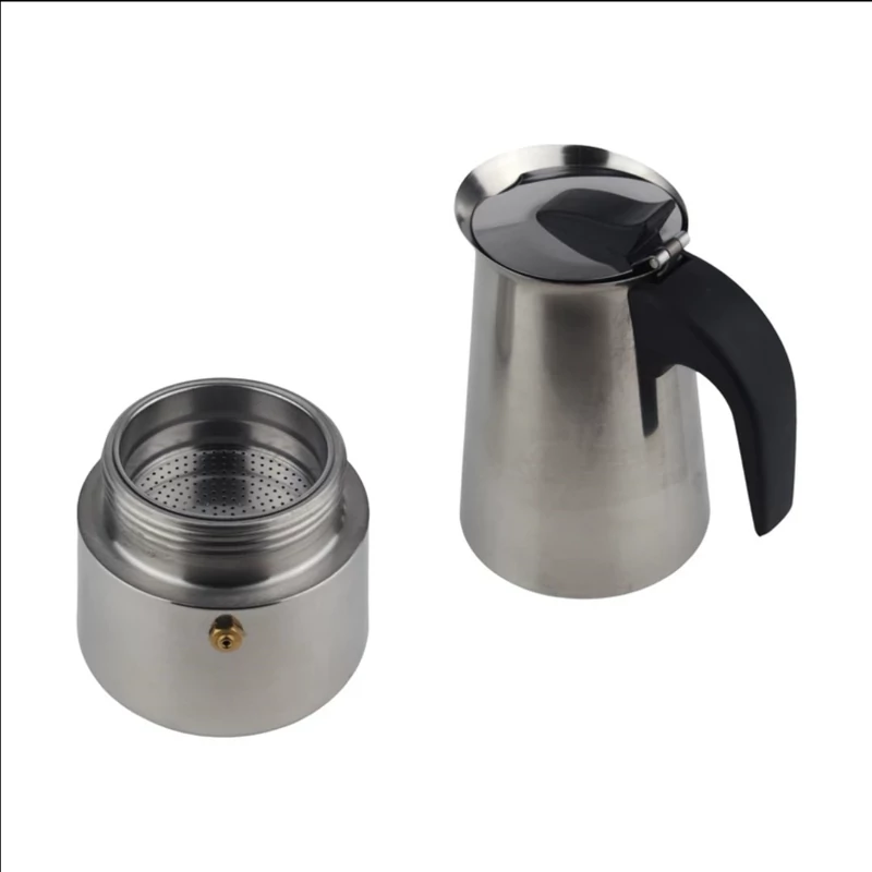 موکاپات 4 کاپ استیل اسپرسو ساز روگازی(قهوه جوش دستی)اسپرسو میکرEspresso maker موکاپات 4نفره