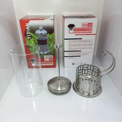 فرنچ پرس 600 میلی لیتر پیرکس و استیل خارجی