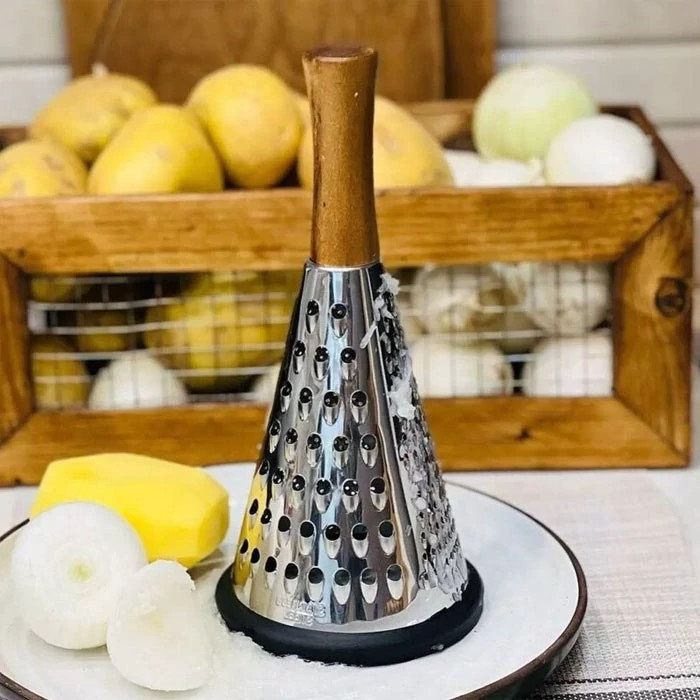 رنده دستی مخروطی دسته چوبی سایز متوسط (خرد کن دستی)