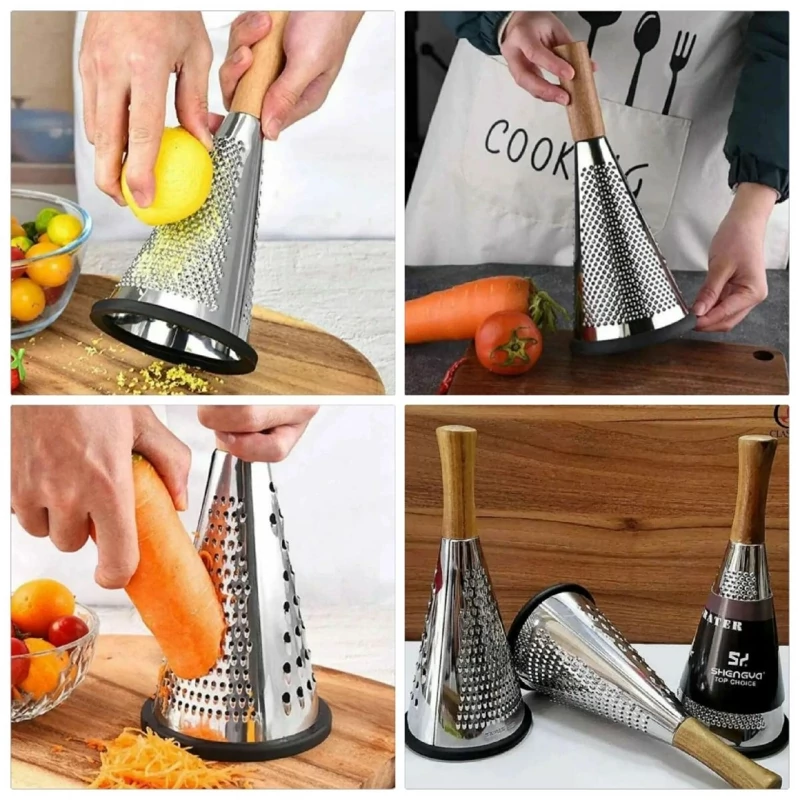 رنده دستی مخروطی دسته چوبی سایز متوسط (خرد کن دستی)