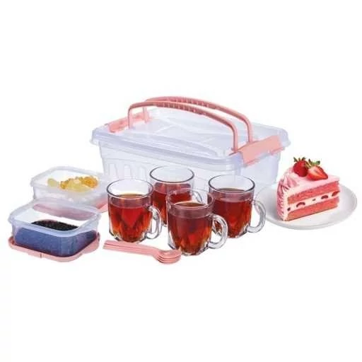 سرویس چایخوری مسافرتی 4 نفره ونوس( سبد پیک نیک)سرویس چای خوری چهار نفره ونوس پلاستیک