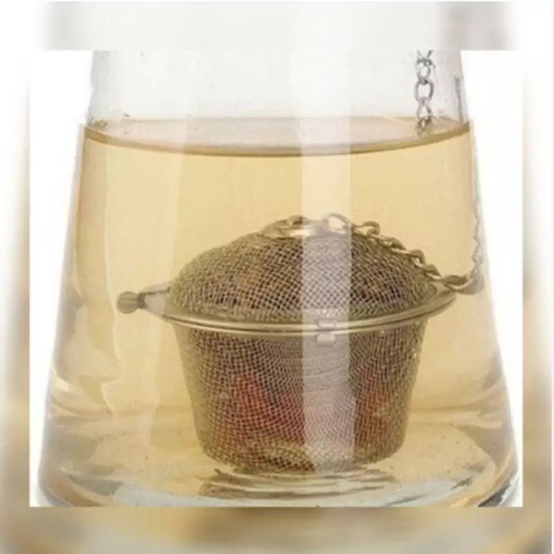 صافی دمنوش چای صاف کن زنجیری قفل شونده توپی(صافی چای استیل)تفاله گیر استوانه قفل شو سایز بزرگ