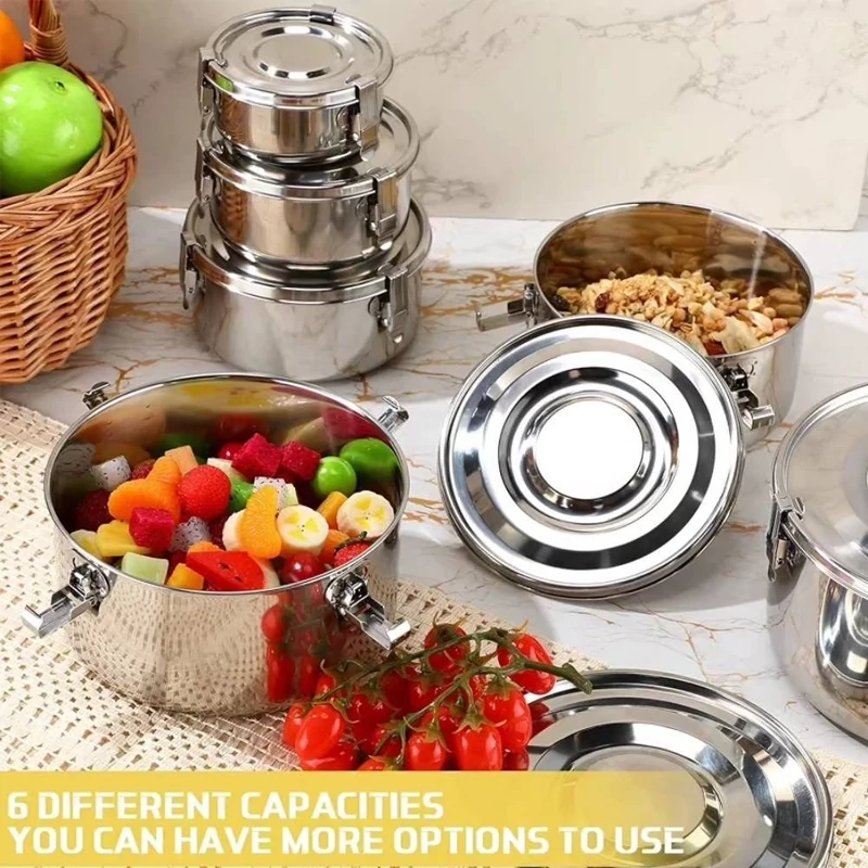 ظرف غذا ناهاربری 3سایز یونیک استیل قفل دار (استیل نگیر وارداتی)