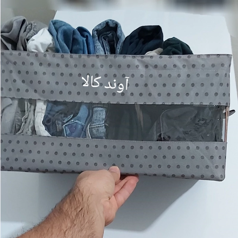 باکس شلوار استنددار برزنتی خالدار اسکلت فلزی کفی چوبی(نظم دهنده شلوار لباس)ابعاد نوشته شده عکس واقعیست عینش ارسال میشه