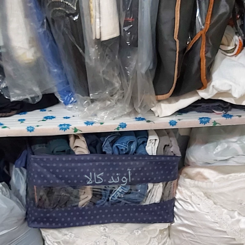 باکس شلوار استنددار برزنتی خالدار اسکلت فلزی کفی چوبی(نظم دهنده شلوار لباس)ابعاد نوشته شده عکس واقعیست عینش ارسال میشه