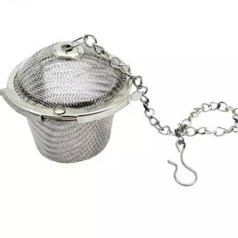 صافی دمنوش چای صاف کن زنجیری قفل شونده توپی(صافی چای استیل)تفاله گیر استوانه قفل شو سایز کوچک