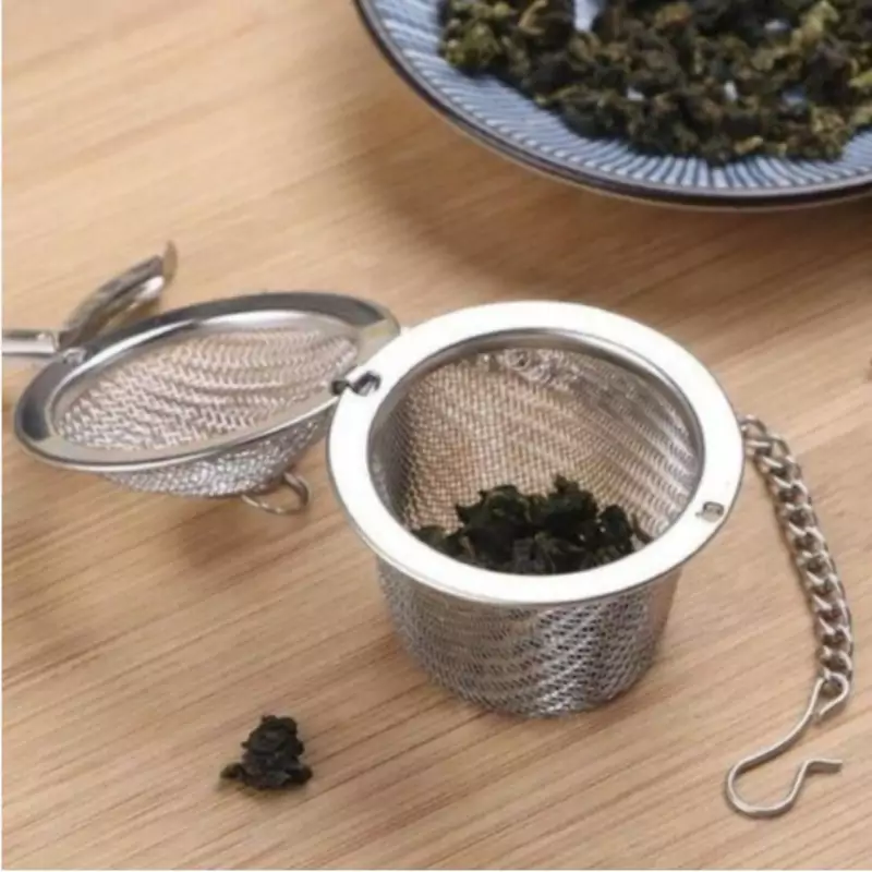صافی دمنوش چای صاف کن زنجیری قفل شونده توپی(صافی چای استیل)تفاله گیر استوانه قفل شو سایز کوچک
