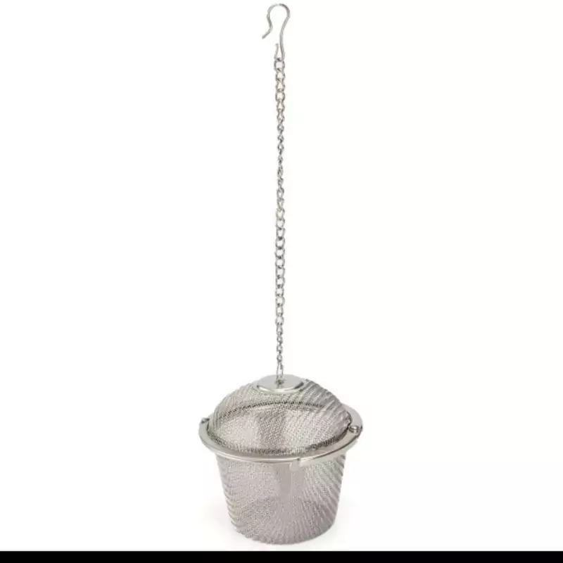 صافی دمنوش چای صاف کن زنجیری قفل شونده توپی(صافی چای استیل)تفاله گیر استوانه قفل شو سایز کوچک