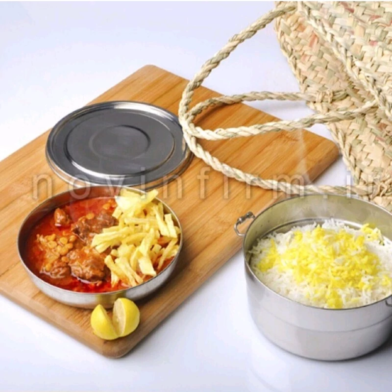 ظرف غذا ناهاربری 2 طبقه روحی قفل دار عرفان سایز 1